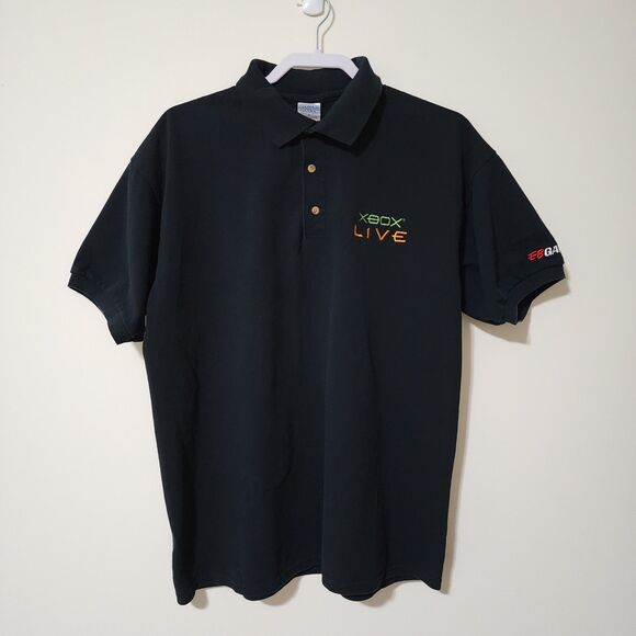 Gildan Other - Gildan Y2K Mens Halo-2 Polo Shirt Size L Black XBox Live EB Games Ultra Cotton